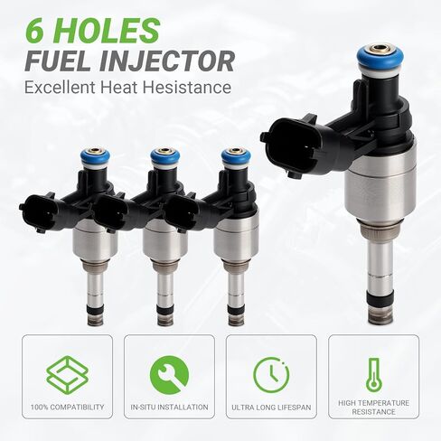 Fuel Injectors Set of 4 Compatible with Hyundai Accent Veloster & Kia Rio Soul 2012 2013 2014 2015 2016 2017 1.6L # Replace FJ1146 35310-2B110 35310-2B130 0261500229 800-2182N 845-12108 in Kuwait
