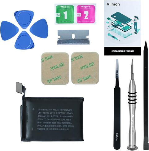 لسلسلة ساعات 3 42 مم مجموعات استبدال البطارية المتوافقة مع Apple Watch الجيل الثالث موديل A1859 A1861 A1891 مع دليل التثبيت ومجموعات أدوات الإصلاح in Kuwait