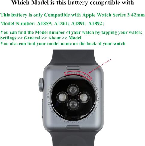 لسلسلة ساعات 3 42 مم مجموعات استبدال البطارية المتوافقة مع Apple Watch الجيل الثالث موديل A1859 A1861 A1891 مع دليل التثبيت ومجموعات أدوات الإصلاح in Kuwait
