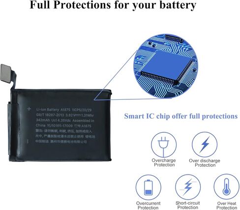 لسلسلة ساعات 3 42 مم مجموعات استبدال البطارية المتوافقة مع Apple Watch الجيل الثالث موديل A1859 A1861 A1891 مع دليل التثبيت ومجموعات أدوات الإصلاح in Kuwait