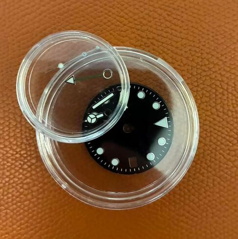 28.5mm GMT Watch Dial+Hands Set with BGW9 Blue Lume, Compatible for NH34 Movement, Replacement Watch Accessories for Custom Watch Assembly in Saudi Arabia