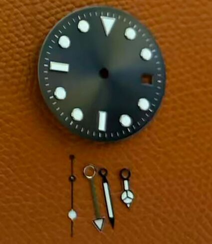 28.5mm GMT Watch Dial+Hands Set with BGW9 Blue Lume, Compatible for NH34 Movement, Replacement Watch Accessories for Custom Watch Assembly in Saudi Arabia