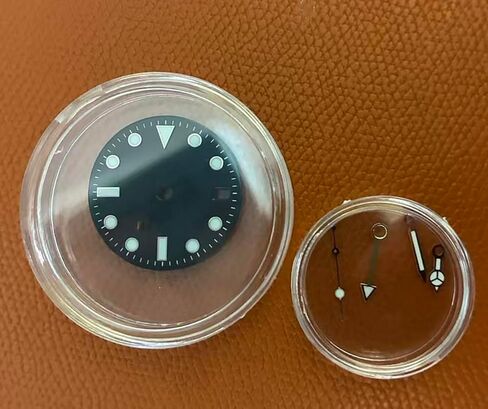28.5mm GMT Watch Dial+Hands Set with BGW9 Blue Lume, Compatible for NH34 Movement, Replacement Watch Accessories for Custom Watch Assembly in Saudi Arabia