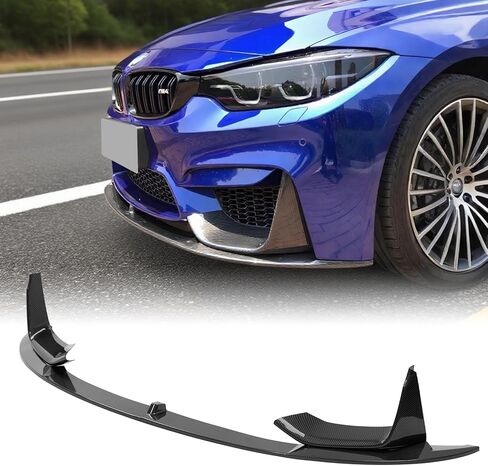 4 قطع من سبويلر مصد الشفاه الأمامي متوافق مع طراز 2015-2020 BMW F80 M3 F82 M4 F83 M4 MP، ملحقات طقم هيكل السيارة مقسم الشفاه الأمامي (ألياف الكربون) in Saudi Arabia