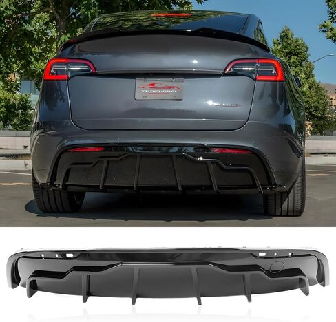 لـ 2020-2024 Tesla Model Y Front Bumper Lip Splitter Spoiler، Model Y Accessories Front Spoiler Body Kit Air Dams Chin Splitter (الشفاه الأمامية سوداء لامعة) in Kuwait