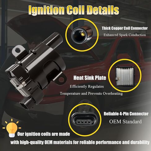 حزمة ملفات الإشعال المستديرة UF262 / شمعات إشعال إيريديوم مزدوجة / أسلاك توصيل الإشعال لسيارة Chevy Avalanche Express Tahoe Silverado Suburban 1500 HD GMC Savana Sierra Yukon HUMMER H2 V8 4.8L 5.3L 6L 8PSC in Kuwait