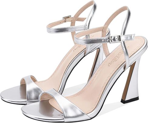 الكعوب الذهبية للنساء المفتوحة تو الصنادل Strappy 4 بوصة متوهج عالية الكعب لامع الكاحل فستان بحزام أحذية لحفلات الزفاف حفلة موسيقية in Kuwait