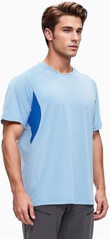 Men's Quick Dry Athletic T-Shirt, Lightweight Breathable Running Shirt with Reflective Strips for Gym, Workout & Outdoor in Saudi Arabia