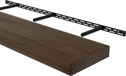 أرفف عائمة بطول 60 بوصة من Wallniture، رف مثبت على الحائط مع أقواس مخفية، قطعة واحدة، خشب، جوز خاص in Saudi Arabia