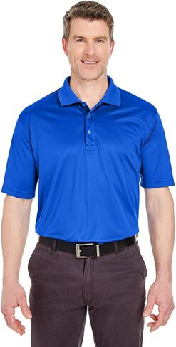 UltraClub Men's Cool & Dry Mesh Sport Polo - Royal - 5XL in Saudi Arabia