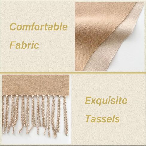 FGSS Unisex Classic Two-Tone Winter Scarf - Warm Soft Cashmere Feel Fringe Wrap Scarves for Men Women in Saudi Arabia
