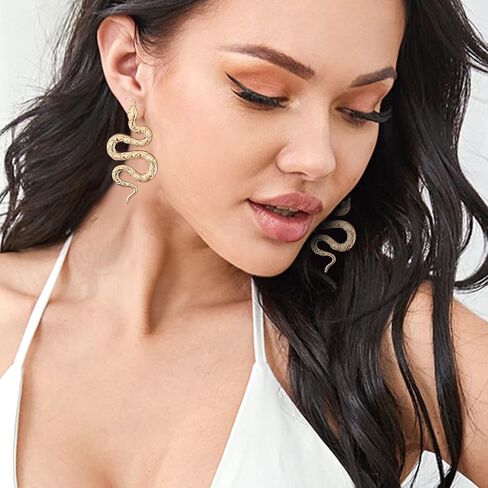 Halloween Snake Earrings for Women Gold Snake Earrings Silver Snake Stud Earrings Punk Snake Earrings Gothic Jewelry Halloween Costume Accessories in Saudi Arabia