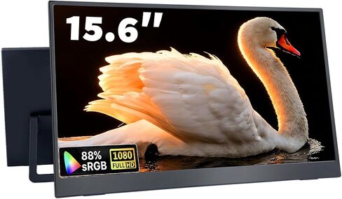 شاشة محمولة كبيرة مقاس 18.5 بوصة للكمبيوتر المحمول، شاشة عرض ثانية محمولة للسفر بدقة 120 هرتز 1080 بكسل FHD IPS للهاتف/Xbox PS4/5، 125% sRGB، مكبرات صوت مزدوجة، VESA وحقيبة تخزين in Kuwait