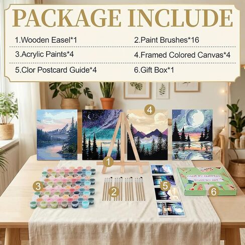 مجموعة الطلاء بالأرقام من نينونلي مع قماش مؤطر مقاس 12 × 16 بوصة، 4 عبوات طلاء سلحفاة البحر الشاطئية حسب الأرقام مجموعات فنية للبالغين المبتدئين مع حامل خشبي، فرش طلاء، طلاء أكريليك، in Kuwait