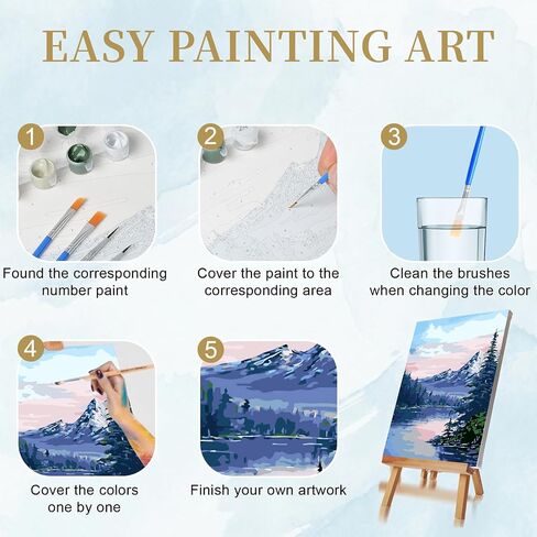 مجموعة الطلاء بالأرقام من نينونلي مع قماش مؤطر مقاس 12 × 16 بوصة، 4 عبوات طلاء سلحفاة البحر الشاطئية حسب الأرقام مجموعات فنية للبالغين المبتدئين مع حامل خشبي، فرش طلاء، طلاء أكريليك، in Kuwait