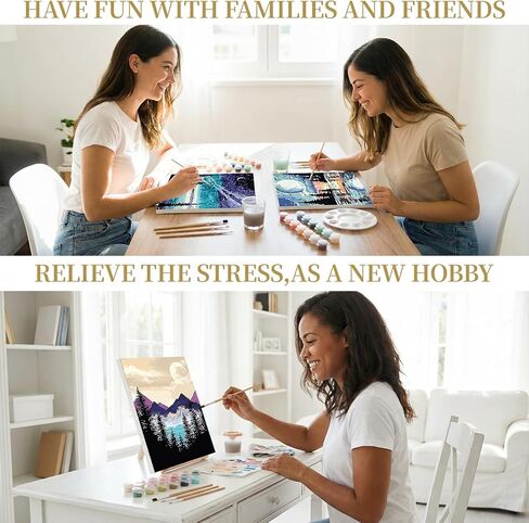 مجموعة الطلاء بالأرقام من نينونلي مع قماش مؤطر مقاس 12 × 16 بوصة، 4 عبوات طلاء سلحفاة البحر الشاطئية حسب الأرقام مجموعات فنية للبالغين المبتدئين مع حامل خشبي، فرش طلاء، طلاء أكريليك، in Kuwait