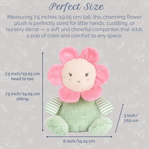 MON AMI Soft Baby Rattle Toy Set of 2 Pcs – 6", Flower Shaped Plush Stuffed Rattle for Newborns, Babies, Sensory Development Toys for Infants & Toddlers in Kuwait