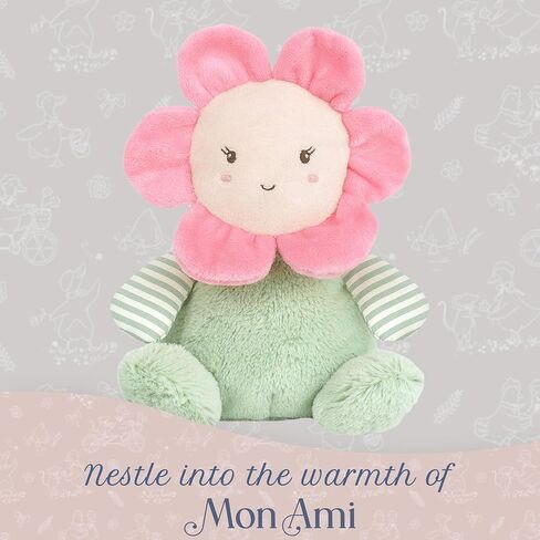 MON AMI Soft Baby Rattle Toy Set of 2 Pcs – 6", Flower Shaped Plush Stuffed Rattle for Newborns, Babies, Sensory Development Toys for Infants & Toddlers in Kuwait