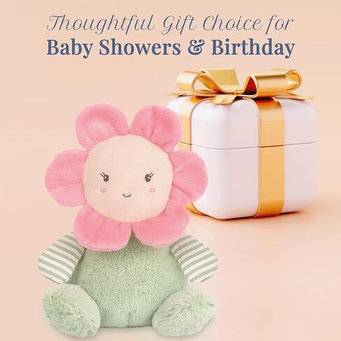 MON AMI Soft Baby Rattle Toy Set of 2 Pcs – 6", Flower Shaped Plush Stuffed Rattle for Newborns, Babies, Sensory Development Toys for Infants & Toddlers in Kuwait