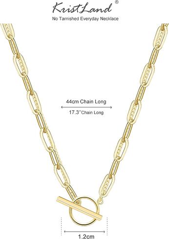 18k Gold Plated Toggle Necklace Heart Bee Coin Pendant Chunky Peperclip Curb Chain Figaro Choker Adjustable Long Trendy Chain Gift in Saudi Arabia