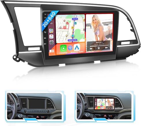 [2G+64G] Hikity 2024 New Android Stereo for Hyundai Elantra 2016 2017 2018, 9 Inch Touchscreen Wireless Carplay Android Auto Radio with GPS Navigation WiFi Bluetooth Backup Camera in Kuwait