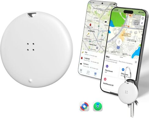 جهاز تعقب ذكي OTIC يعمل مع Apple Find My & Google Find Hub، لجهاز تتبع النظام المزدوج، جهاز تتبع العناصر، جواز سفر الأمتعة الرئيسي، بطارية قابلة للاستبدال (أبيض، 4 عبوات) in Kuwait