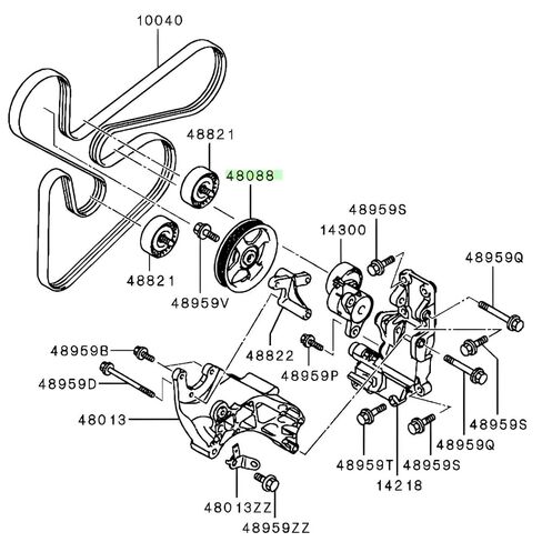 بكرة المهمل لميتسوبيشي 2009-2015 لانسر 2.0L 1341A037 0488-CY4A in Kuwait