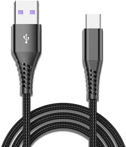 شاحن iPhone سريع، 6FT لكابل Lightning إلى USB كابل شحن USB مضفر من النايلون سلك نقل عالي السرعة لهاتف iPhone 14/13/12/11 Pro Max/XS MAX/XR/XS/iPad، أسود in Saudi Arabia