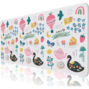 حصيرة مكتب جلدية من AUPET، لوحة ماوس كبيرة، واقي وسادة كتابة مكتب مقاوم للماء غير قابل للانزلاق، ديكور مكتب للمكتب، المنزل، الألعاب (نمط نجمة قوس قزح حالمة، 35.4 × 15.7 بوصة) in Kuwait