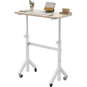 ErGear Small Standing Desk Adjustable Height, 6 Height Settings Up to 46.5″, Walking Pad Desk with Triangular Leg Design, Smooth Mobility with Lockable Wheels, Standing Desk for Walking Pad, White in Kuwait