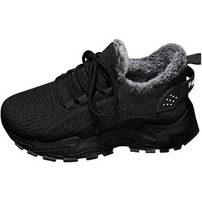 Snow Boots for Women Waterproof Slip On Faux Fur Lined Walking Shoes Comfortable Winter Lace Up Ankle Booties in Kuwait