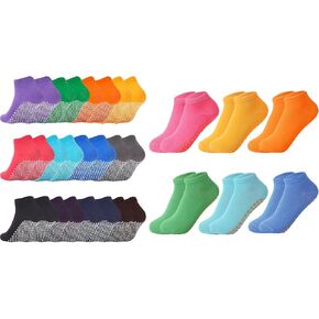 جوارب للقبضة للبالغين والأطفال جوارب يوجا بيلاتيس غير قابلة للانزلاق للتمرين والترامبولين والمنزل في المستشفى in Kuwait