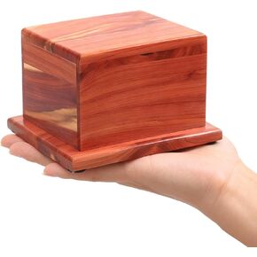 Small Cremation Urn for Human Ashes- Handcrafted Cedar Wood Keepsake Urn Box for Ashes, Memorial Urn for Men & Women, Holds 38 Cubic Inches in Saudi Arabia
