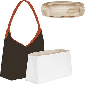 Ultra-Light Purse Organizer Insert Compatible with Goyard Hobo, Water-Resistant Dupont Paper Hobo Insert, 4 Pockets & Elastic Water Bottle Holder Handbag Storage Divider with YKK Zipper in Kuwait