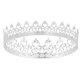 رباط شعر دائري كامل للرجال من King Crown Prince Crown للرجال، عصابة رأس فضية لأعياد الميلاد، زي King Prince، ديكورات حفلات أعياد الميلاد in Kuwait