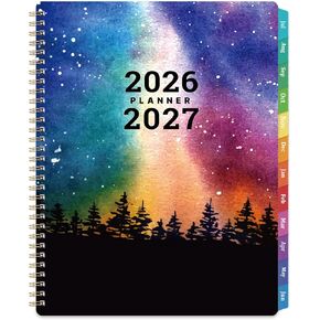 Planner 2026-2027 - Academic Planner 26-27, July 2026 - June 2027, 8" x 10", 2026-2027 Planner Weekly and Monthly, 26-27 Calendar Planners with Colorful Tabs, Spiral Binding, Pocket - Galaxy Forest in Kuwait