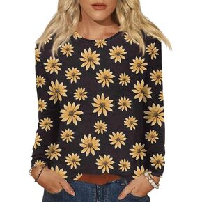 HTHLVMD Long Sleeve Shirts for Women 2025 Fall Clothes Trendy Crew Neck Workout Dressy Casual Basic Tops for Women in Saudi Arabia