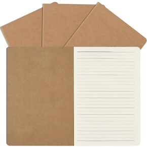 A5 Kraft Notebooks Bulk, Lined Paper Journaling Notebooks, Notebooks for Work, Journal notebooks for kids, Composition Notebooks for School， 60 Pages ，8.3x5.5 Inches (4 Pack) in Saudi Arabia