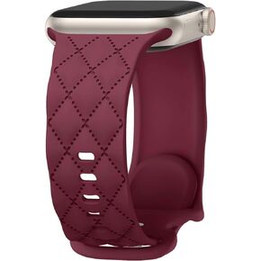 Witzon Silicone Band Compatible with Apple Watch Bands for Women 42mm 41mm 40mm 38mm 44mm 45mm 46mm 49mm, Designer Checkered Engraved Bow Soft Sport Strap for iWatch Series 11 10 9 8 7 6 5 4 SE 3 2 1 in Kuwait