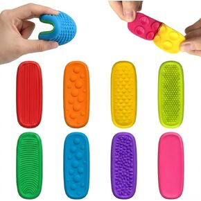 Sensory Fidget Toys 8 Pack for Kids, Elastic Silicone Anxiety Stones for Autism & ADHD, Calming Tools for Classroom & Therapy - Stress Relief for Children & Adults in Saudi Arabia