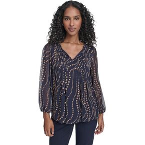 Tommy Hilfiger Women's Long Sleeve Pintuck Popover Work Blouse in Saudi Arabia