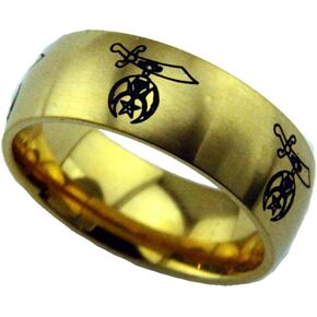 The Quiet Witness T77 Stainless Steel Shriner Band Style Ring Shrine Wedding Scimitar Moon Star Mason Prince Hall in Kuwait