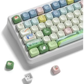 MOA Profile PBT Keycaps, 131 Keys Dye-Sublimation Custom Keyboard Keycaps Cute Rainbow Key caps for Cherry Gateron MX Swithes Mechanical Keyboards in Saudi Arabia