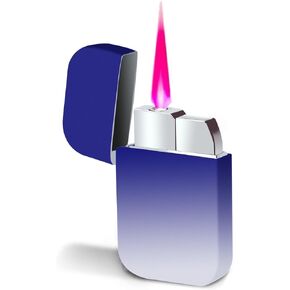 Torch Windproof Lighter, Pink Flame Fun Glittery Refillable Butane Pocket Novelty Lighter for Girls Teens Gift,Daily Use, Birthdays, Anniversary, Candle, Camping(Butane Not Included) (White&Pink) in Saudi Arabia