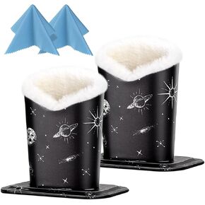 bvya 2 Pcs a Set, Plush Lined Leather Eyeglasses Holder Stand Protective Glasses Case For Desks Or Nightstands in Saudi Arabia