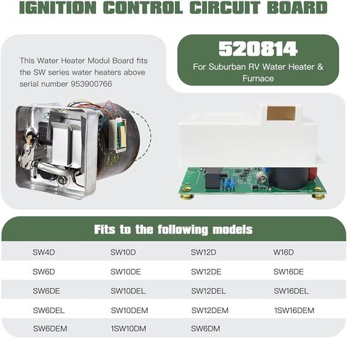Xspeedonline 520814 520820 520871 Ignition Control Circuit Board Replacement Kits for Suburban RV Water Heater & Furnace, Igniter Module Circuit Board, Fit SW4D, SW6D, SW10D, SW12D in Saudi Arabia