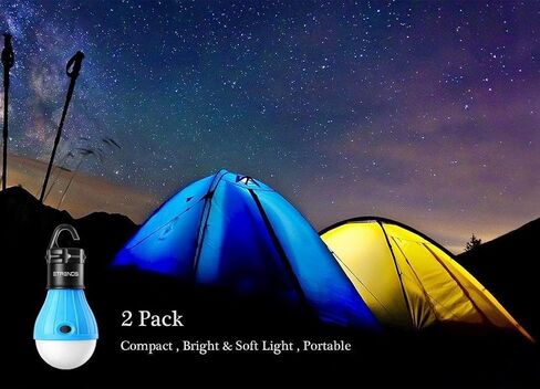 Compact LED Lantern Tent Camp Light Bulb for Camping Hiking Fishing Emergency Lights, Battery Powered Portable Lamp, 4 Count, Batteries Not Included (Black) in Saudi Arabia