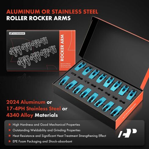 A-Premium 16Pcs Blue Aluminum Engine Roller Rocker Arms with Needle Bearings Compatible with Ford 302 351 1.6 Ratio, 5/16" Studs in Kuwait