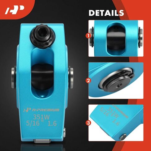 A-Premium 16Pcs Blue Aluminum Engine Roller Rocker Arms with Needle Bearings Compatible with Ford 302 351 1.6 Ratio, 5/16" Studs in Kuwait