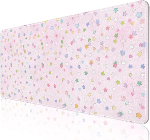 AUPET Leather Desk Pad Blotter Mat, Large Mouse Pad, Non-Slip Waterproof Desk Writing Pad Protector, Desk Decor for Office，Home，Gaming (Dreamy Rainbow Star Pattern, 35.4X15.7 inch) in Saudi Arabia